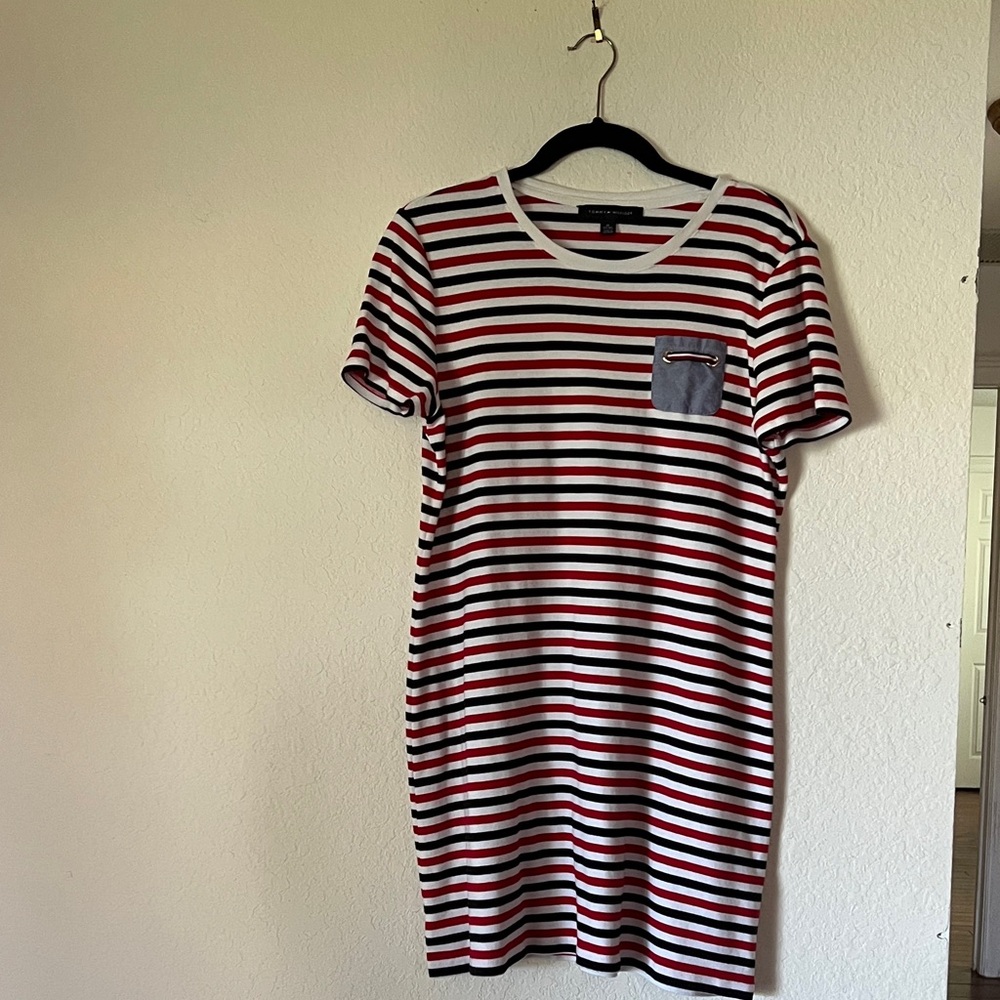 Tommy Hilfiger Red and White Striped Dress